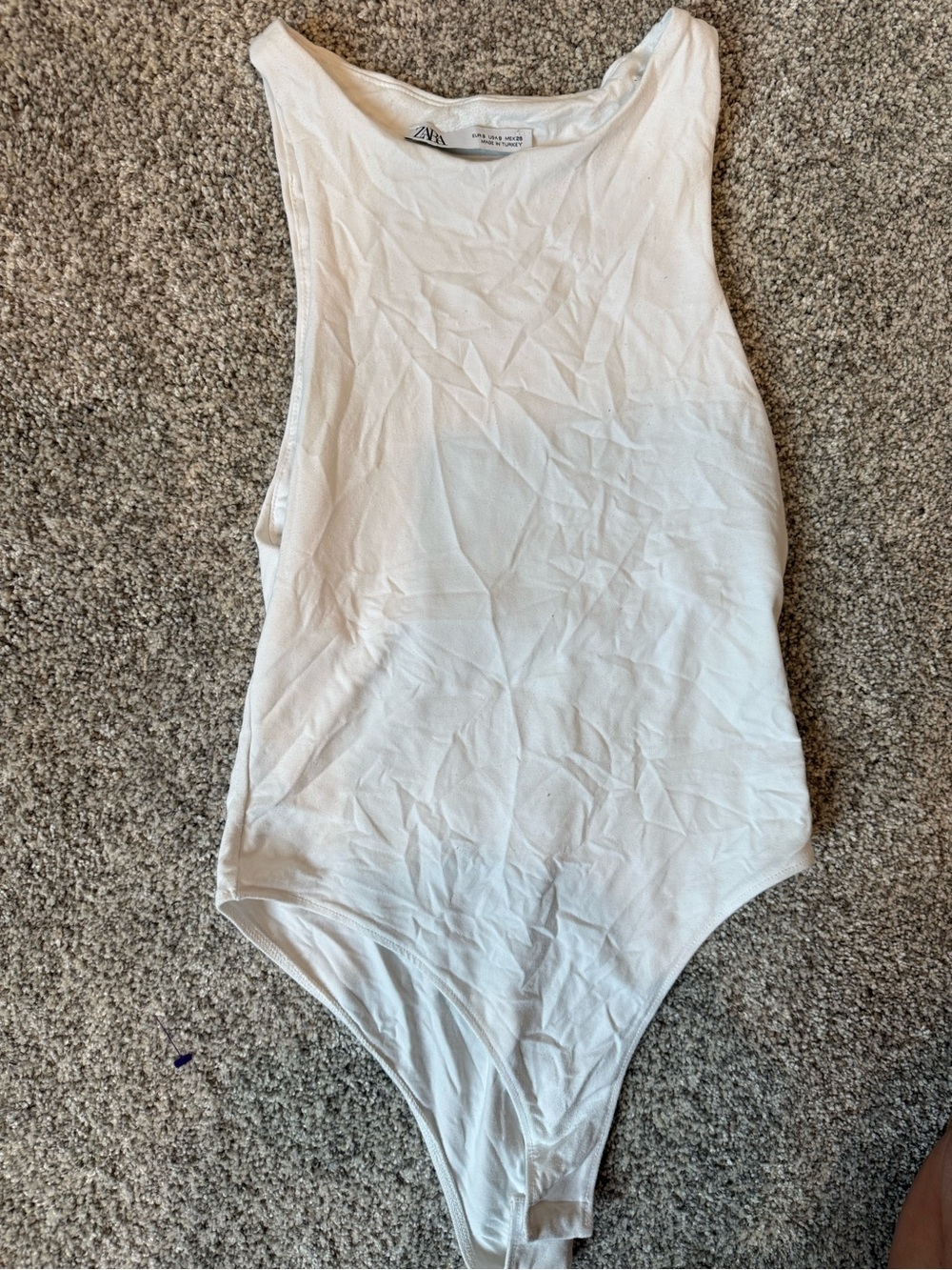 Zara  White Sleeveless One-Piece Bodysuit